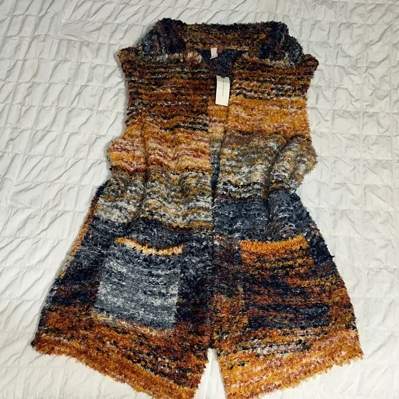 Anthropologie Pilcro Multicolor Textured Vest - Picture 2 of 7